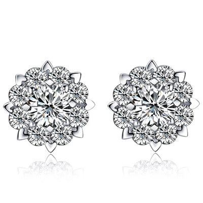 Pendientes de flores coreanos para mujer