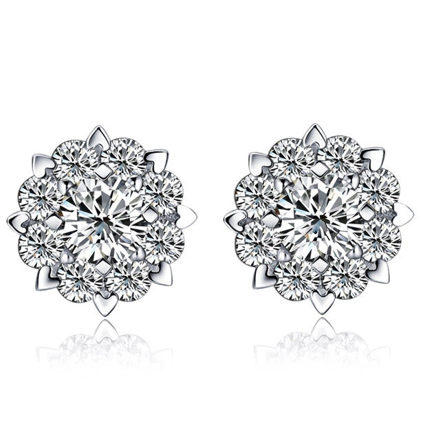 Pendientes de flores coreanos para mujer