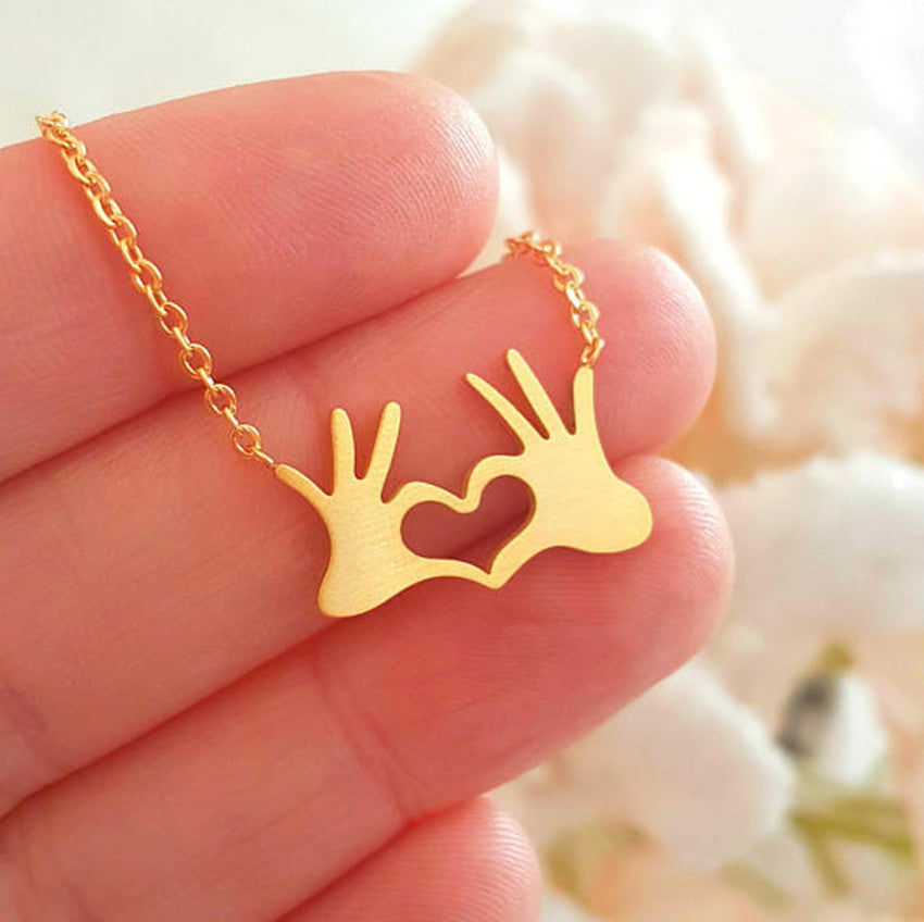 Corazón, corazón, collar, cadena de clavícula