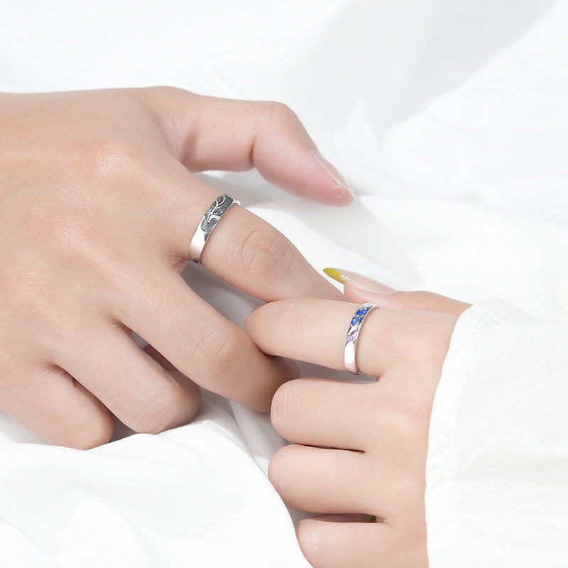 Nuevos anillos de pareja de ballenas y ciervos para mujer