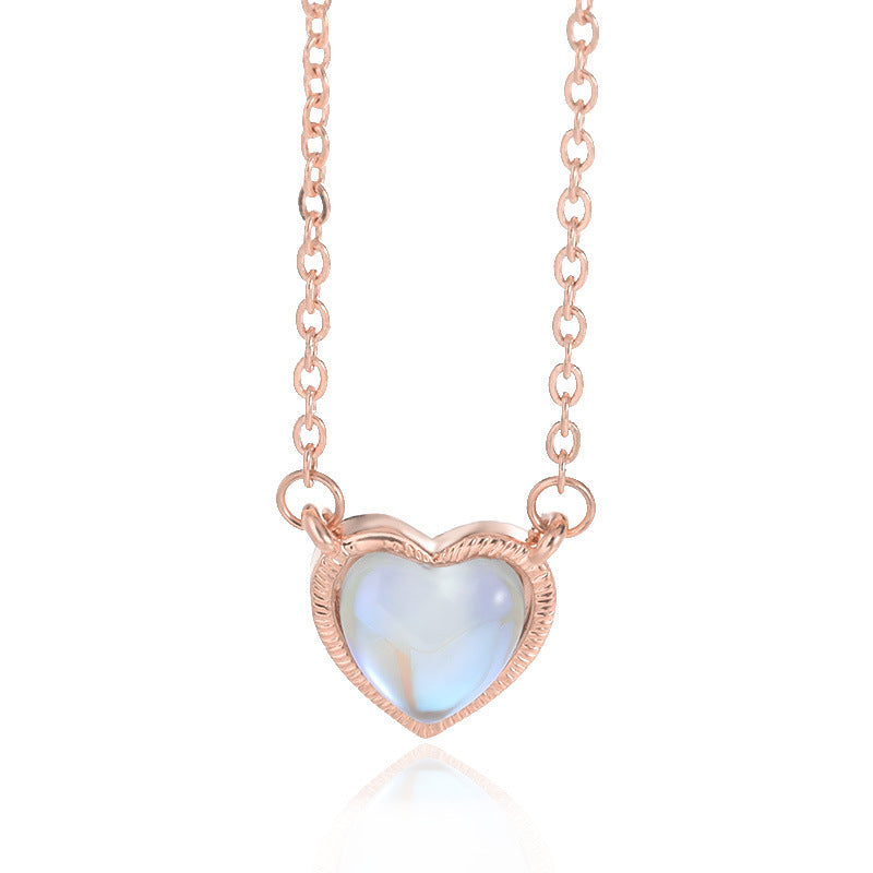 Romantic Heart Necklace Copper Zircon Pendant Necklace
