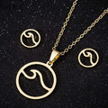 Halskette und Ohrringe dreiteiliger Schmuck