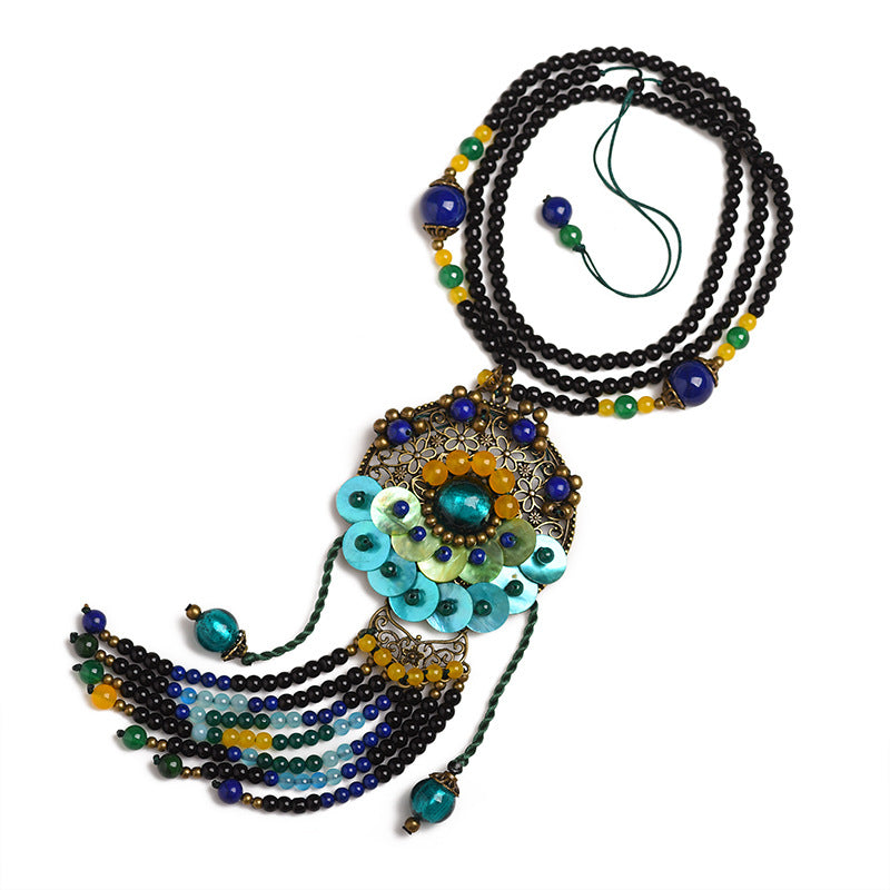 Joyería de collar largo estilo étnico para mujer