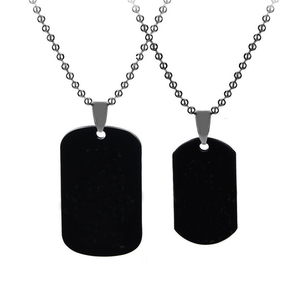 Black Necklaces & Pendants Her King and His Queen Black Titanium Couple Necklace Stainless Steel Pendant Gifts