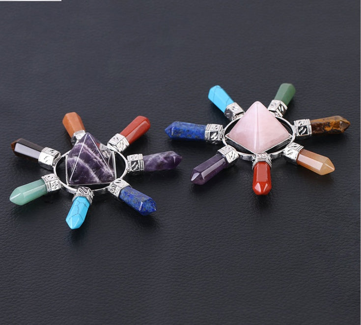 Naturkristall Halbedelstein Sieben-Chakra-Schmuck