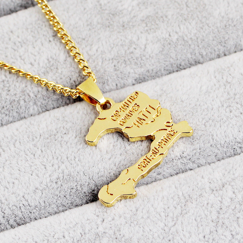 Collar con el mapa de Haití