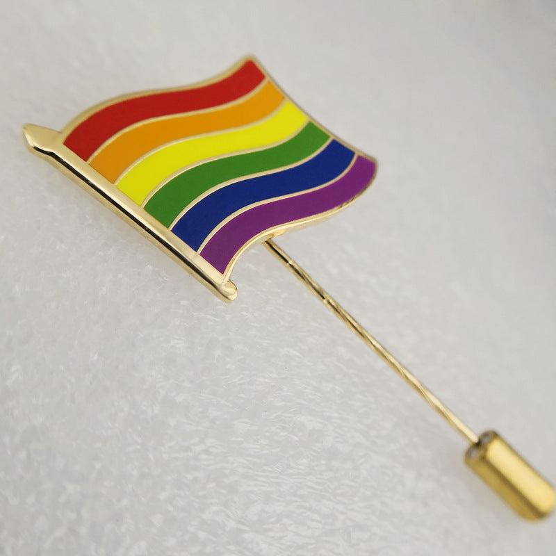 Metal rainbow badge