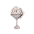 Vintage wine glass brooch