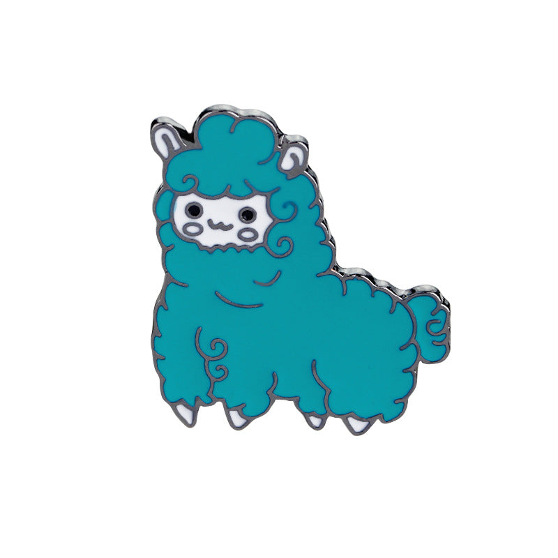 QIHE JEWELRY Alpaca Pin Sheep Brooches Cartoon Brooch Badges Lapel Pin Cute Kawaii Jewelry For Girls Alpaca Jewelry