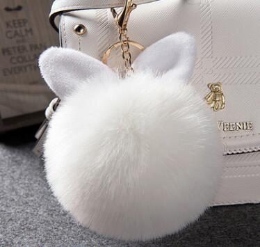 Colorful Bunny Fur Keychain