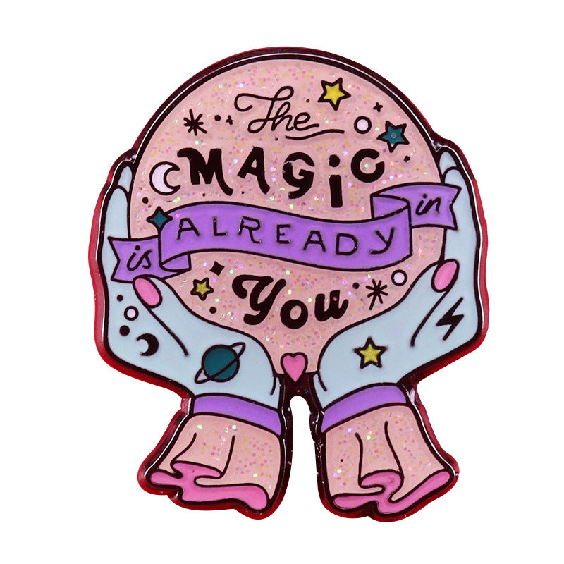 Broche de bola de cristal mágico brillante regalo de brujería