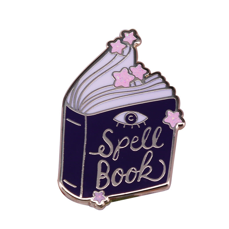 Broche Libro Mágico Decorado con Estrellas Brillantes