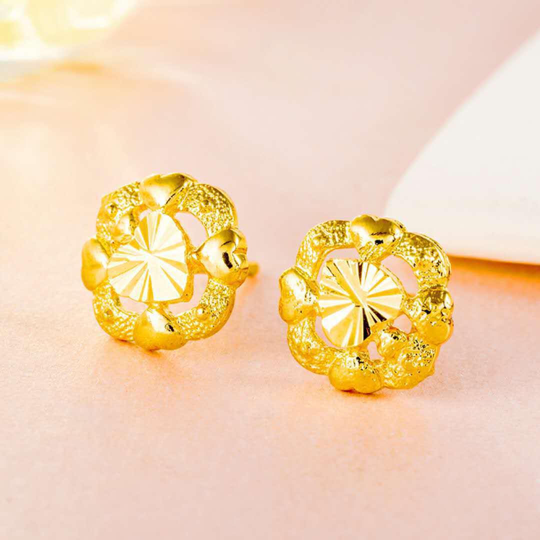 24K vergoldete Ohrringe Euro Gold Schmuck Neue beliebte Ohrringe