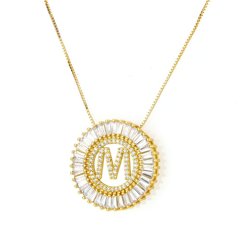 Collar con colgante de iniciales de la A a la Z clásico