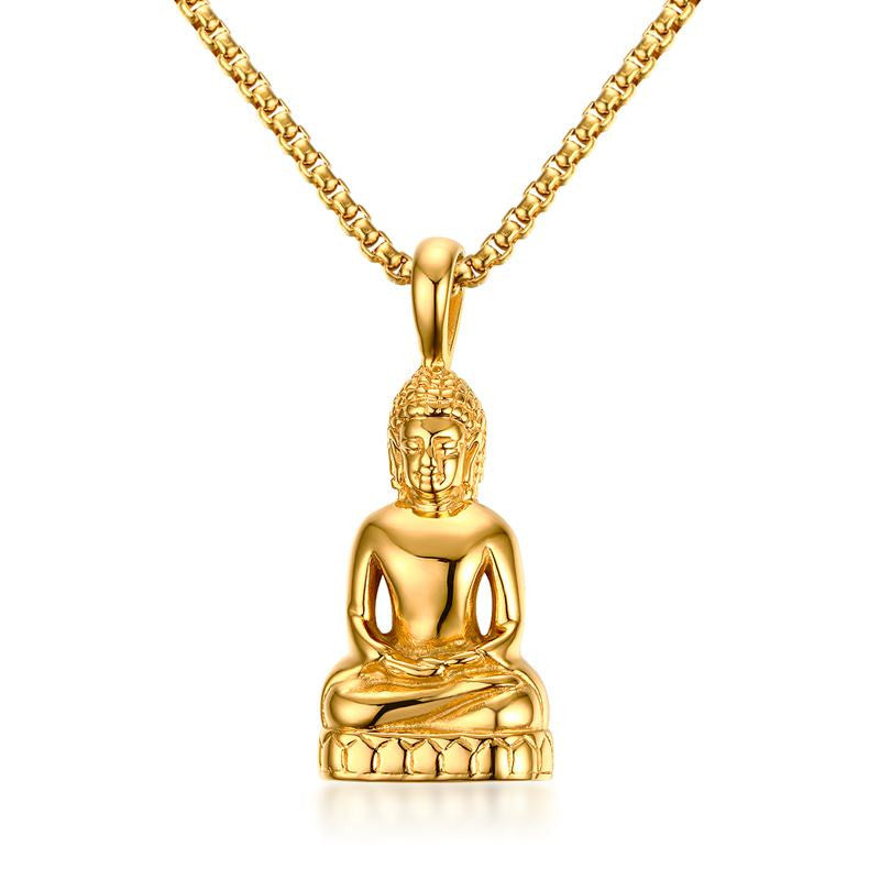Edelstahl Buddha-Anhänger-Halskette