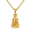 Collar con colgante de Buda de acero inoxidable