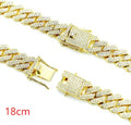 Kubanische Kette Diamantarmband 14mm Diamant Vollbesetzt