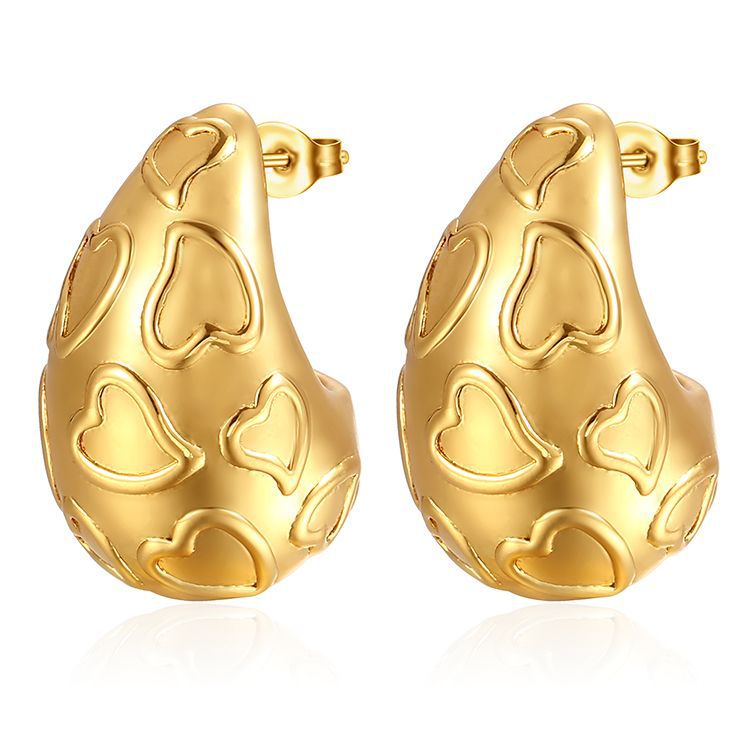 Pendientes de gota de acero inoxidable de moda para mujer