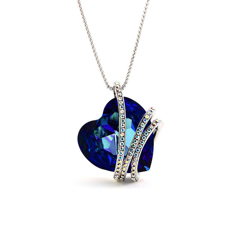 Koreanische Mode-Schmuck Kristall-Halskette - Wahre Liebe Ewig