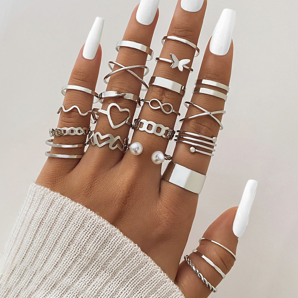 Ring Damen Nischen Senior Knöchelring 23-teiliges Set