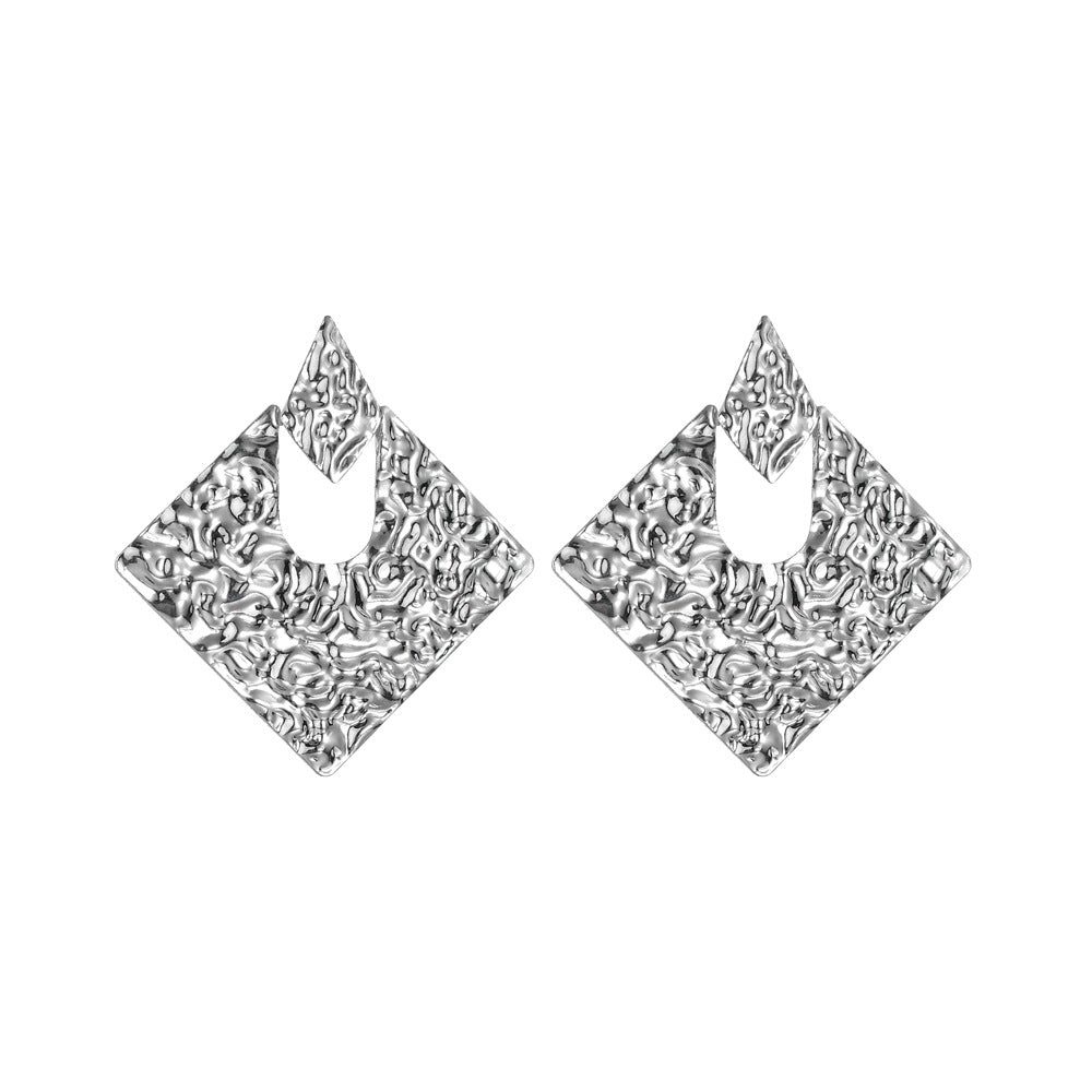 Geometría de la Personalidad Rombo Aleación Irregular Joyería de Oreja Versátil