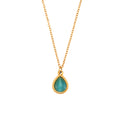 Europäische und amerikanische Ins-Mode minimalistische Wassertropfen Opal-Ohrringe Edelstahl-Halskette