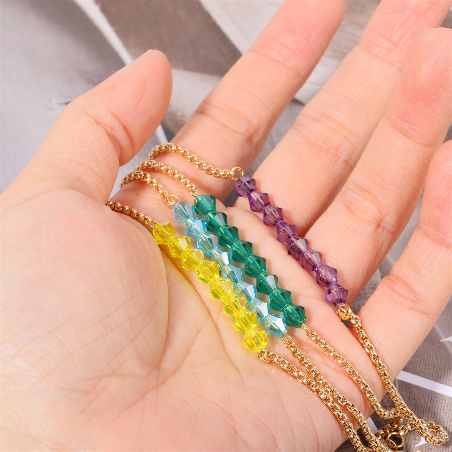 European And American Twelve Birthstone Beaded Bracelet Female Color 12 Birthstones