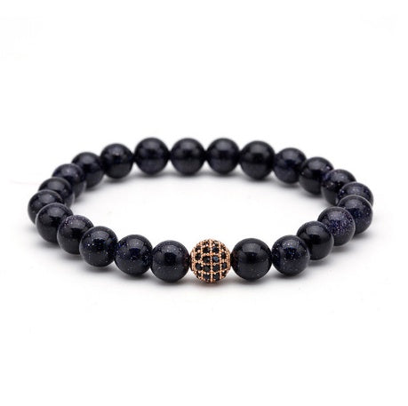 Naturstein Mikro-Krone eingelegtes Kupferarmband weiß Zirkon Armband Perlen Armband Schmuck Handel Stromlieferanten Beschaffung