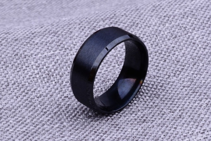 Einfacher Ring Mattiertes Paar Ring Persönlichkeit Edelstahlring