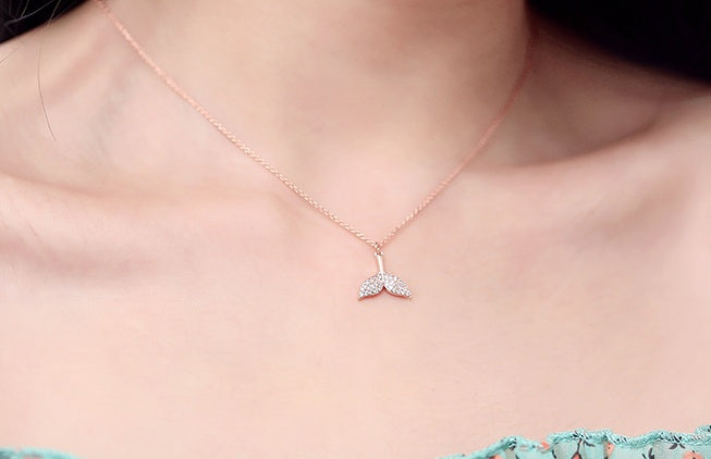 925 sterling silver fishtail silver necklace