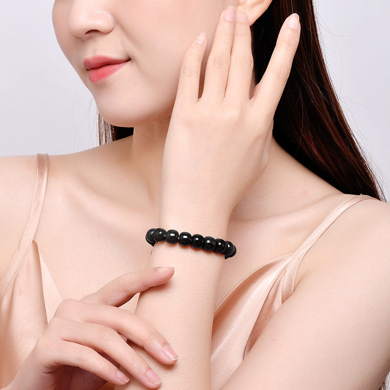 Women's Simple And Natural Hetian Dark Jade Bucket Bracelet