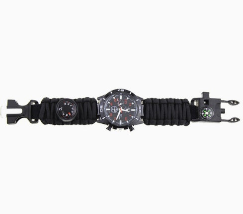 6-in-1 Outdoor Tactical EDC Survival Verstellbares Armband Kompass Rettung Paracord Campingausrüstung Werkzeuge