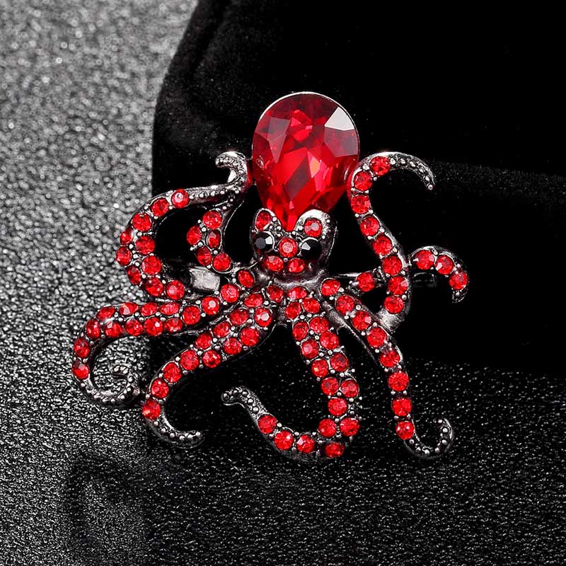 Oktopus-Brosche