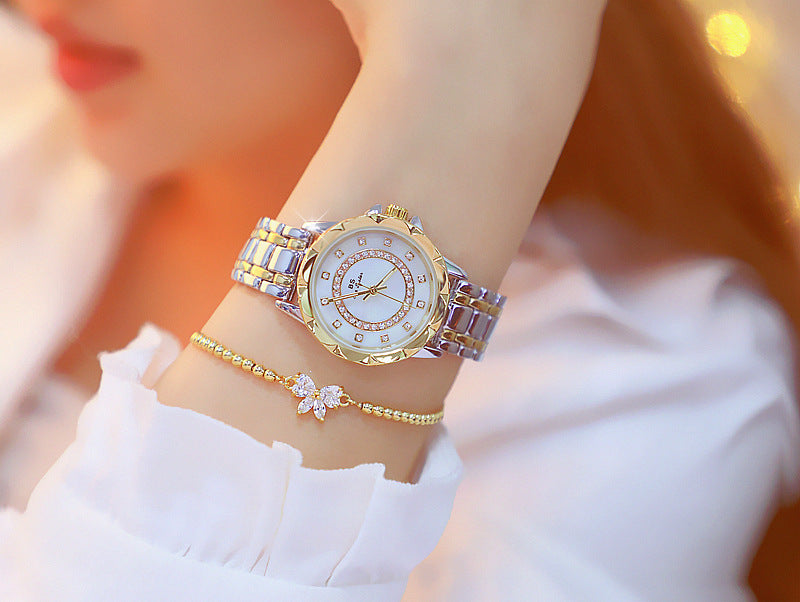 Reloj de mujer de diamante completo enlazado