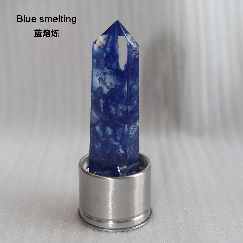 Naturkristallsäulenstein Quarz aus verschiedenen Materialien Zauberstab heilt Energiesteinpunkt Wasserbecher Flasche Ornament Ersatz