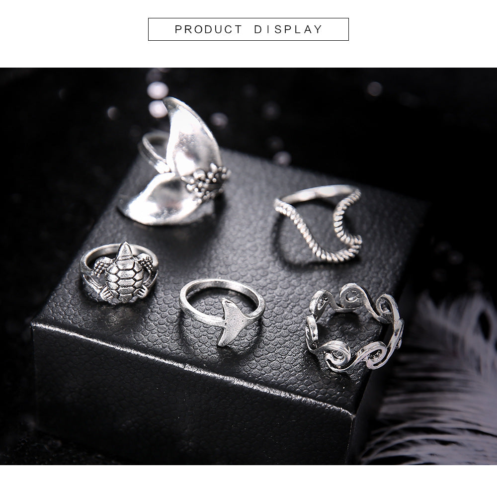 Geometrischer Schildkröten-Meerjungfrauen-Ring