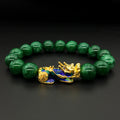 Pulsera Mascota de Calcedonia Verde Termocrómica de 12mm que Cambia de Color con el Calor