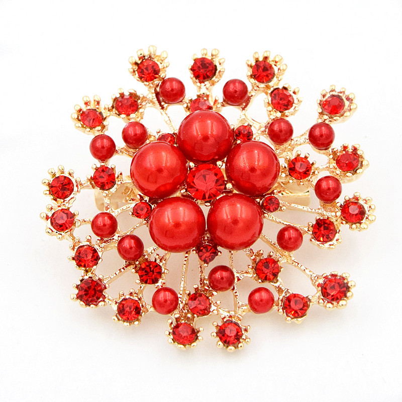 Moda mujer broche de flor grande exquisito