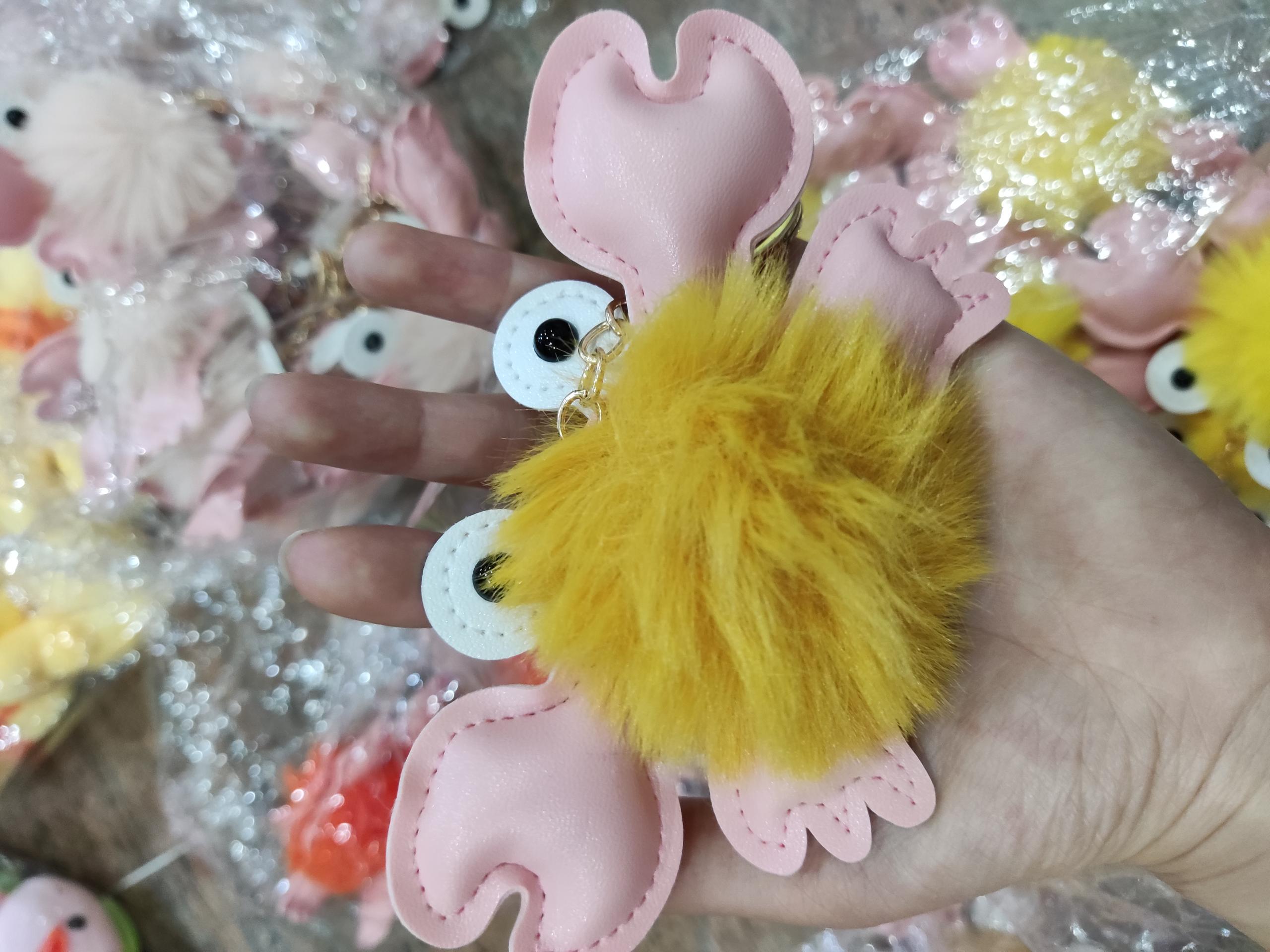 Llavero con colgante de cangrejo lindo de dibujos animados