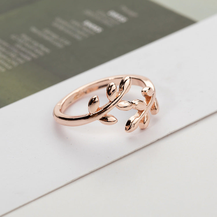 Anillo de hoja para mujer
