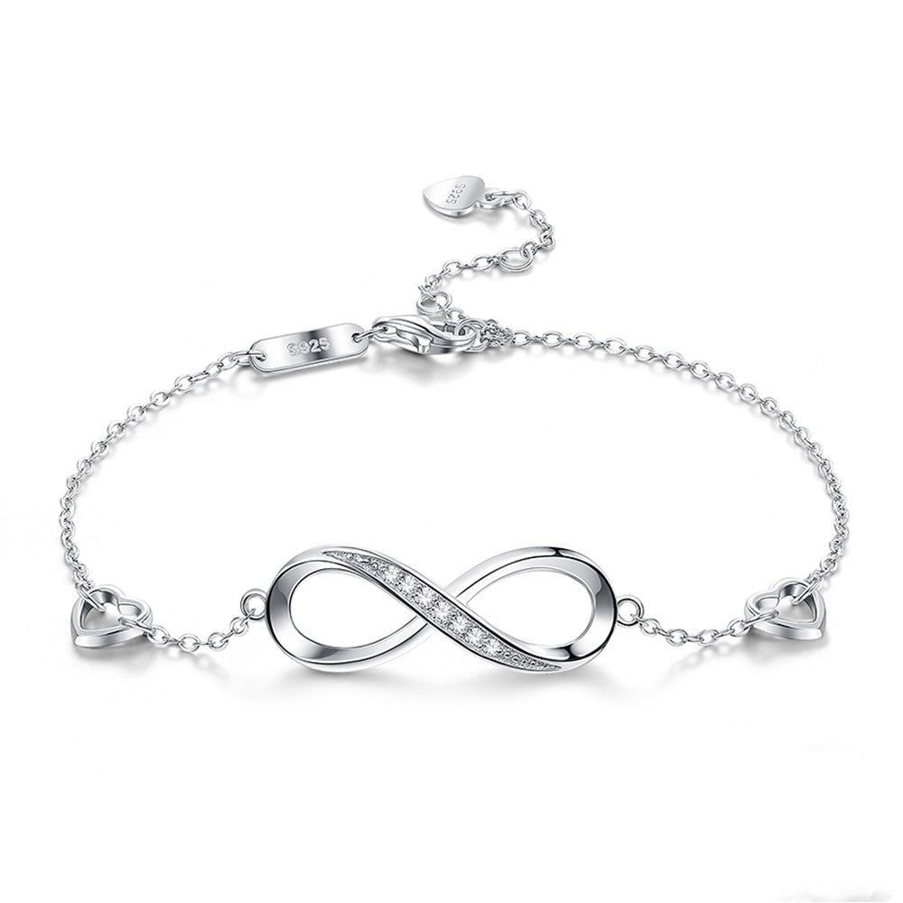 Armband aus Sterlingsilber, 8 Armband, weiblicher Silberschmuck