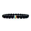 Steinperlen-Paararmbänder Vulkanstein-Perlenarmband