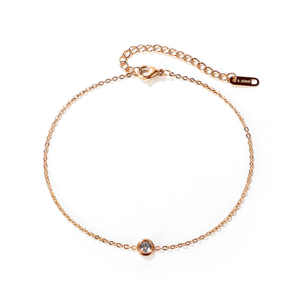 Hochwertiges einzelnes Diamantarmband für Damen, 18K Gold, schlichter kalter Stil