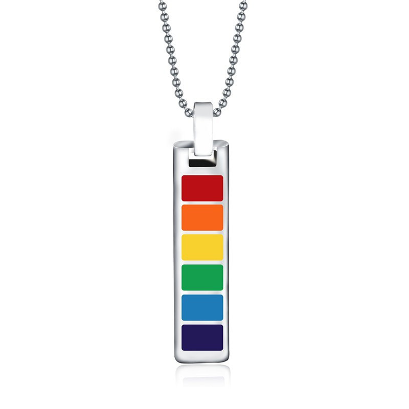 Regenbogenförmige rechteckige Anhängerhalskette