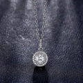 Classical Design Halo 0.5ct CZ Stone White Gold Rose Gold Color Pendant Necklaces Jewelry For Women Collier