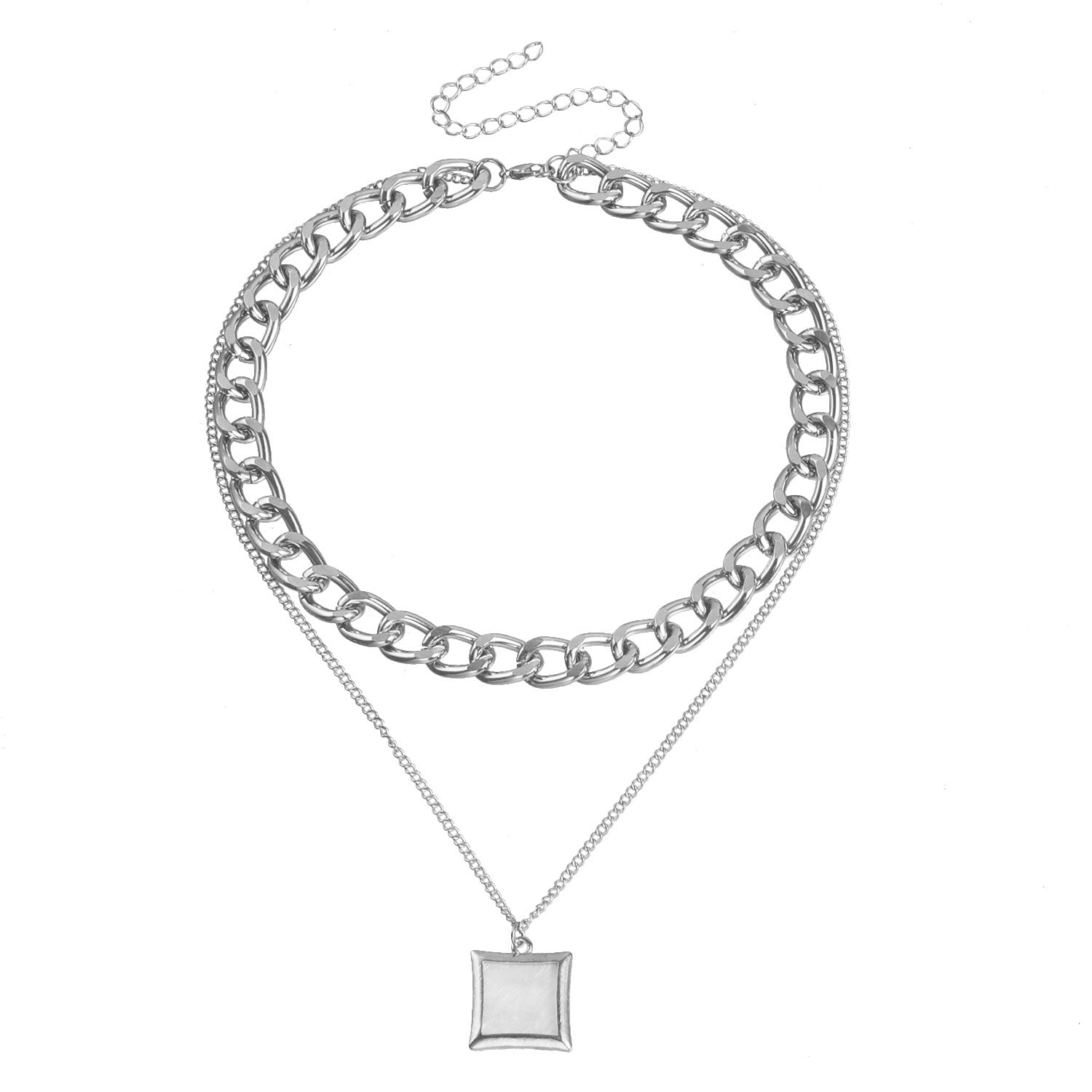 Women's Fashion Simple Double Layers Loving Heart Fritillary Pendant Necklace