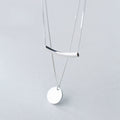 Coins Pendant 925 Silver Layered Necklace Choker Kolye Charm Minimalism Vintage Boho Bijoux Femme Collier Necklace Women Jewelry