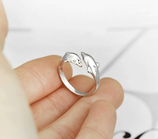 Ring aus 925er Sterlingsilber Zehenring Damenring Delfinring