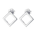 Pendientes cuadrados de plata de ley 925