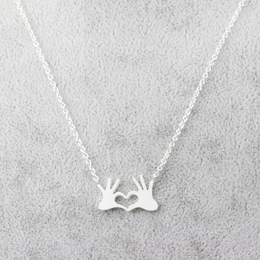 Corazón, corazón, collar, cadena de clavícula